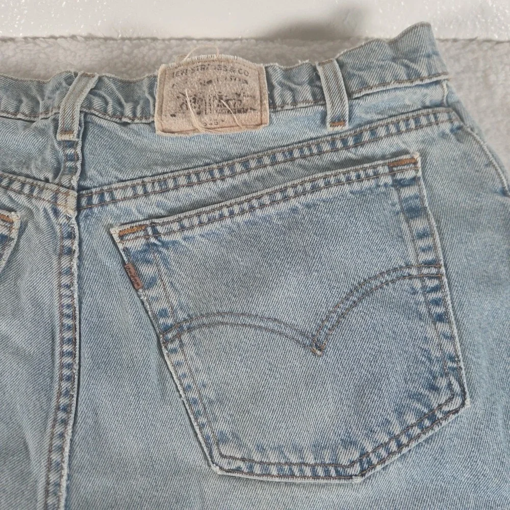 Vintage Levis 545 Jeans Mens 36x33  Light Wash Blue Denim Loose Fit 90s Distress